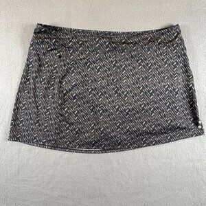 LL Bean Athletic Skort Womens XL Gray Pattern Built In Shorts
